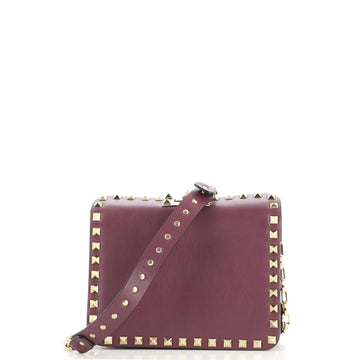 Valentino Garavani Rockstud Flip Lock Chain Clutch Leather Small