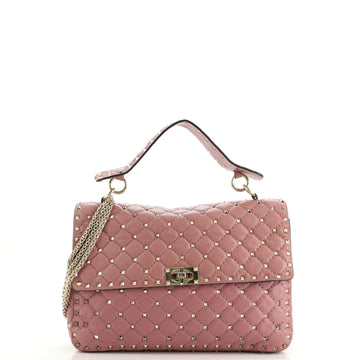 Valentino Garavani Rockstud Spike Flap Bag Quilted Leather Large
