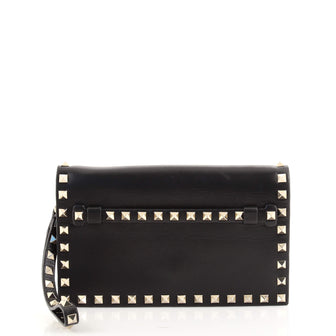 Valentino Garavani Rockstud Flap Clutch Leather Small