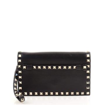 Valentino Garavani Rockstud Flap Clutch Leather Small