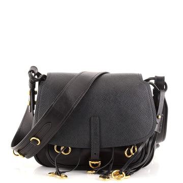 Prada Corsaire Messenger Bag Calfskin and Saffiano Leather