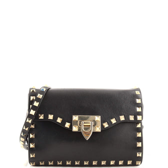 Valentino Garavani Rockstud Flip Lock Flap Bag Leather Small