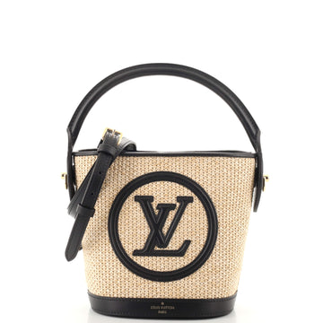 Louis Vuitton Petit Bucket Bag NM Raffia with Leather