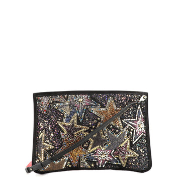 Christian Louboutin Loubiclutch Embellished Leather