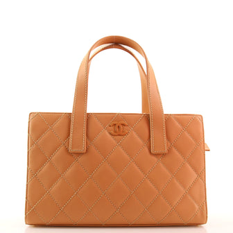 Chanel Surpique Compartment Tote Quilted Leather Medium