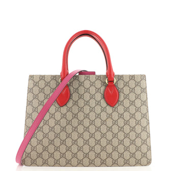 Gucci Convertible Gusset Tote GG Coated Canvas Medium