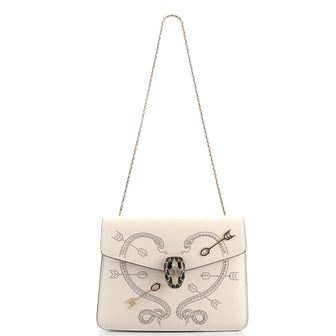 Bvlgari Serpenti Forever Square Shoulder Bag Studded Leather Small