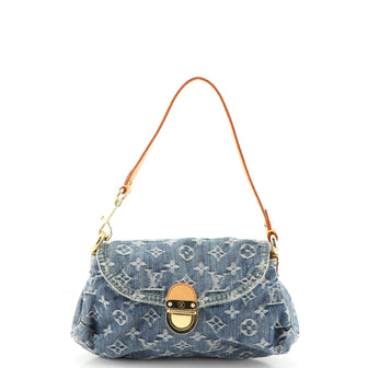 Louis Vuitton Pleaty Handbag Denim Mini