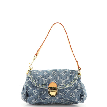 Louis Vuitton Pleaty Handbag Denim Mini