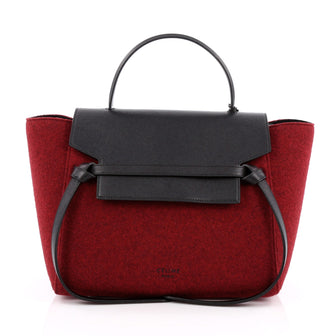 Celine Belt Bag Felt and Leather Mini Red