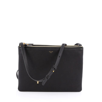 Celine Trio Crossbody Bag Leather Large Black