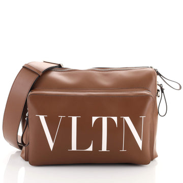 Valentino VLTN Zip Messenger Bag Printed Leather Medium