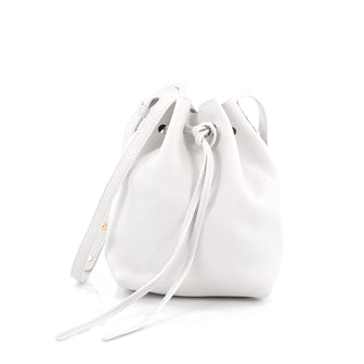 Mansur Gavriel Bucket Bag Tumbled Leather Mini White