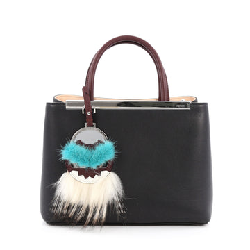 Fendi 2Jours Monster Mirror Handbag Leather Petite Black
