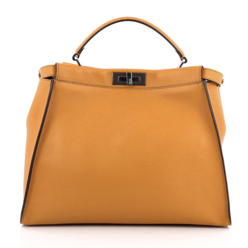 Fendi Peekaboo Handbag Leather Large Neutral