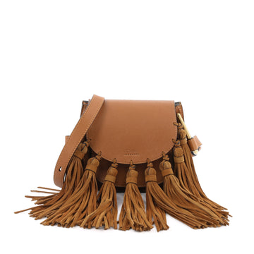 Chloe Hudson Fringe Tassel Handbag Leather Mini Brown