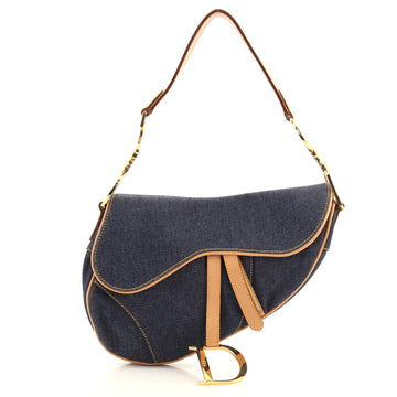 Christian Dior Vintage Saddle Bag Denim Medium