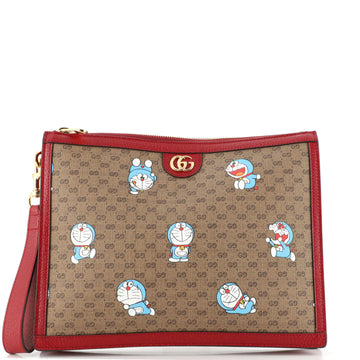 Gucci Wristlet Zip Pouch Printed Mini GG Coated Canvas