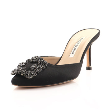 Manolo Blahnik Women's Hangisimu Heeled Mules Satin 70
