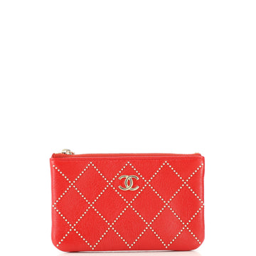 Chanel Classic O Case Pouch Studded Calfskin Mini