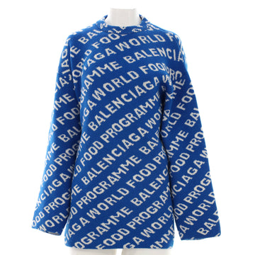 Balenciaga Women's World Food Programme Logo Crewneck Sweater Wool Blend