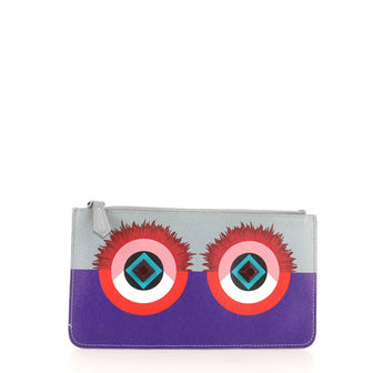 Fendi Monster Pouch Printed Leather Mini