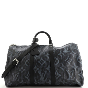 Louis Vuitton Keepall Bandouliere Bag Limited Edition Monogram Pastel Noir 50