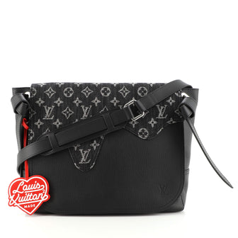 Louis Vuitton Nigo Besace Tokyo Messenger Bag Monogram Denim and Taurillon Leather
