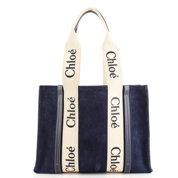 Chloe Woody Tote Suede with Canvas Medium