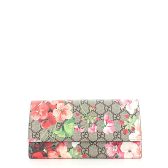 Gucci Continental Wallet Blooms Print GG Coated Canvas
