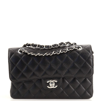 Chanel Classic Double Flap Bag Quilted Caviar Small