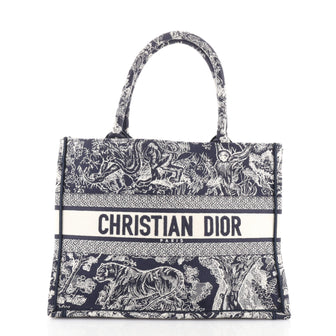 Christian Dior Book Tote Embroidered Canvas Medium