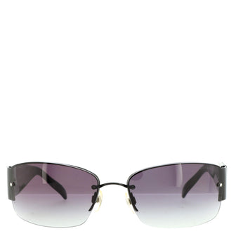 Chanel CC Shield Sunglasses Acetate and Metal with Crystals