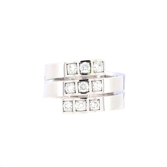 Tectonic Spiral Ring 18K White Gold with Diamonds