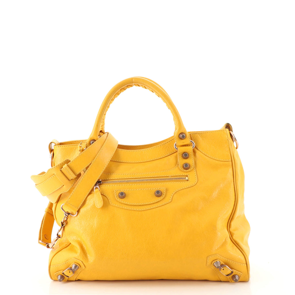 Balenciaga Velo Giant Studs Bag Leather Yellow 1782071