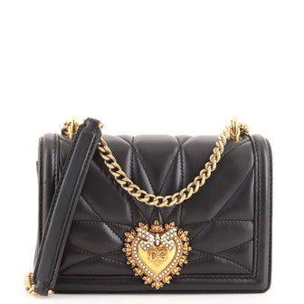 Dolce & Gabbana Devotion Shoulder Bag Quilted Leather Small