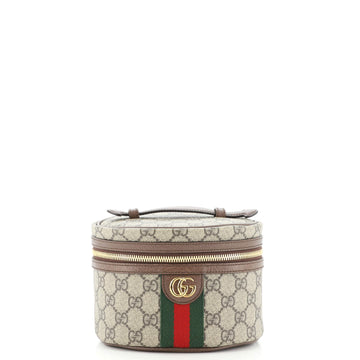 Gucci Ophidia Top Handle Cosmetic Case GG Coated Canvas Mini