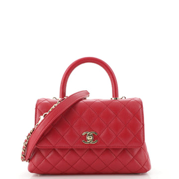 Chanel Coco Top Handle Bag Quilted Caviar Mini