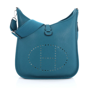 Hermes Evelyne Crossbody Gen III Clemence PM Blue 1782403