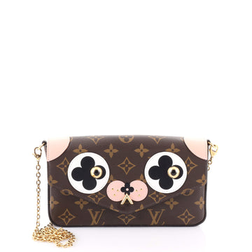Louis Vuitton Felicie Pochette Limited Edition Valentine Dog Monogram Canvas