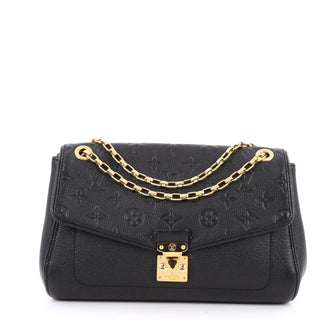 Louis Vuitton Saint Germain Handbag Monogram Empreinte Leather PM Black