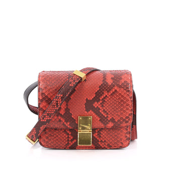 Celine Box Bag Python Small Red