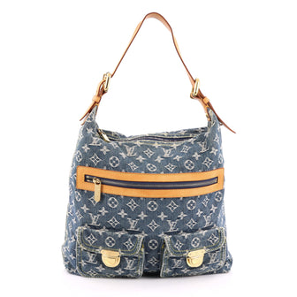 Louis Vuitton Baggy Handbag Denim GM Blue