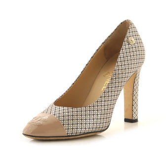 Chanel Women's CC Cap Toe Pumps Iridescent Fabric