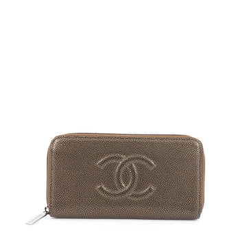 Chanel Timeless CC Zipped Wallet Caviar Long gold