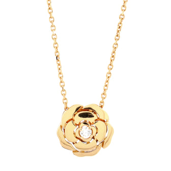 Chanel Extrait de Camellia Pendant Necklace 18K Rose Gold with Diamond