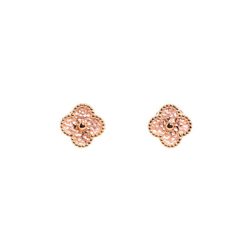 Van Cleef & Arpels Sweet Alhambra Stud Earrings 18K Rose Gold