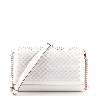 Christian Louboutin Paloma Clutch Spiked Holographic Leather