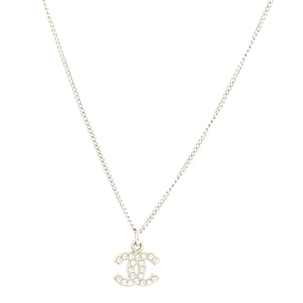 Chanel CC Pendant Necklace Metal with Crystals