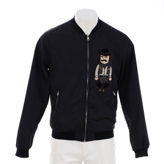 Dolce & Gabbana Men's Sicilian Western Bomber Jacket Nylon Blend